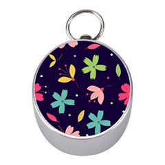 Colorful Floral Mini Silver Compasses by hanggaravicky2