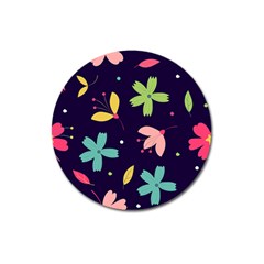 Colorful Floral Magnet 3  (round)