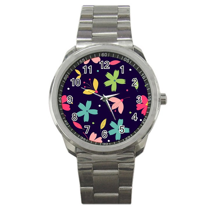 Colorful Floral Sport Metal Watch