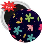 Colorful Floral 3  Magnets (10 pack)  Front