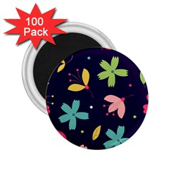 Colorful Floral 2 25  Magnets (100 Pack)  by hanggaravicky2