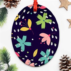 Colorful Floral Ornament (oval Filigree)