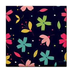 Colorful Floral Tile Coaster