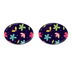 Colorful Floral Cufflinks (oval) by hanggaravicky2