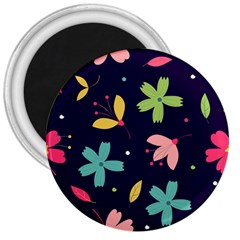 Colorful Floral 3  Magnets