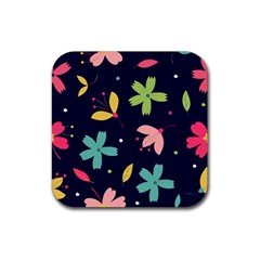 Colorful Floral Rubber Coaster (square) by hanggaravicky2