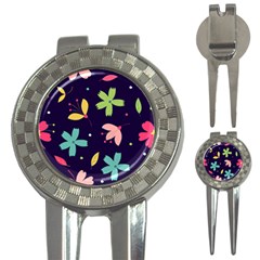 Colorful Floral 3-in-1 Golf Divots