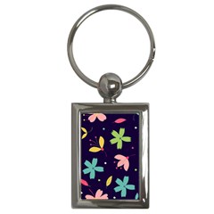 Colorful Floral Key Chain (rectangle)