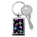 Colorful Floral Key Chain (Rectangle) Front