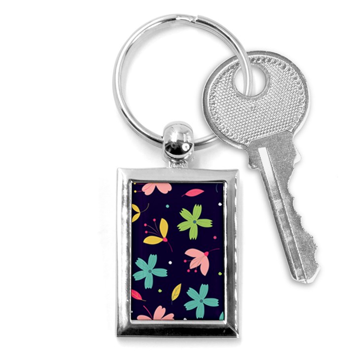 Colorful Floral Key Chain (Rectangle)