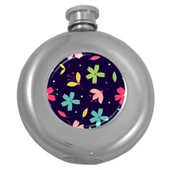 Colorful Floral Round Hip Flask (5 Oz) by hanggaravicky2