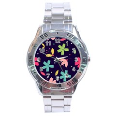 Colorful Floral Stainless Steel Analogue Watch by hanggaravicky2