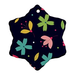 Colorful Floral Snowflake Ornament (two Sides)