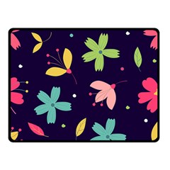 Colorful Floral Double Sided Fleece Blanket (small)  by hanggaravicky2