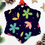 Colorful Floral Snowflake Ornament (Two Sides) Front