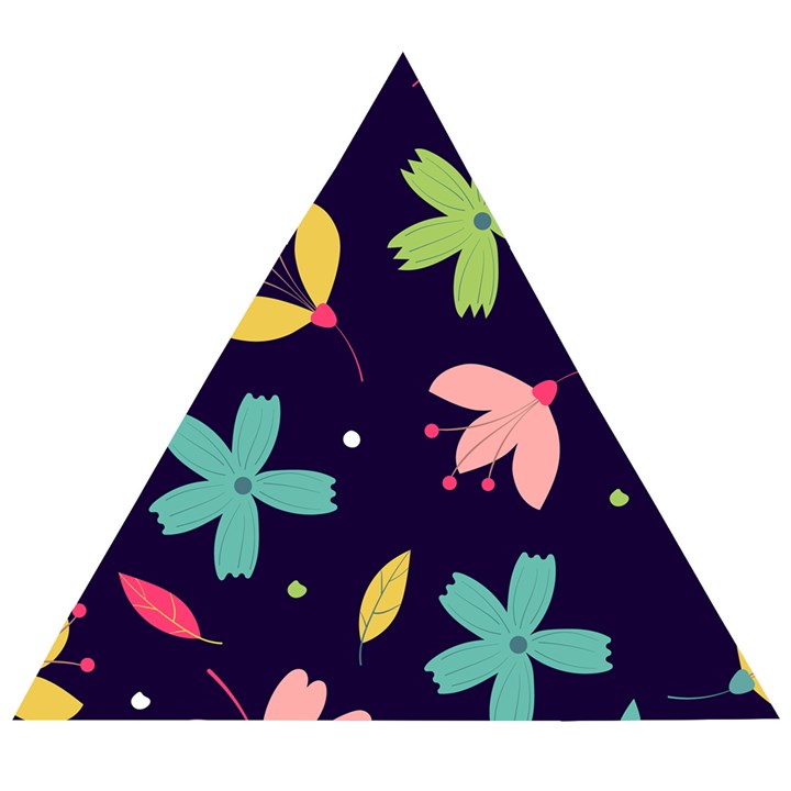 Colorful Floral Wooden Puzzle Triangle