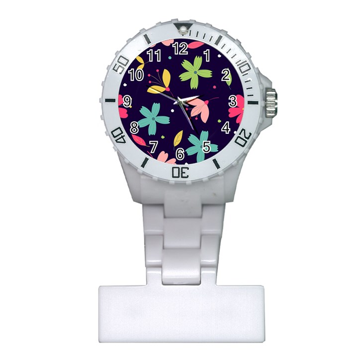 Colorful Floral Plastic Nurses Watch