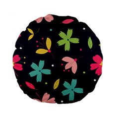 Colorful Floral Standard 15  Premium Flano Round Cushions by hanggaravicky2