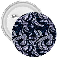 Blue On Grey Stitches 3  Buttons by kaleidomarblingart