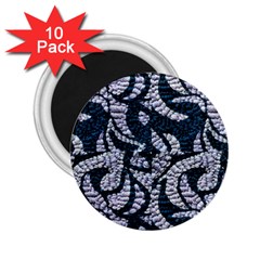 Blue On Grey Stitches 2 25  Magnets (10 Pack)  by kaleidomarblingart