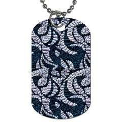 Blue On Grey Stitches Dog Tag (two Sides) by kaleidomarblingart