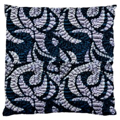 Blue On Grey Stitches Standard Flano Cushion Case (one Side) by kaleidomarblingart