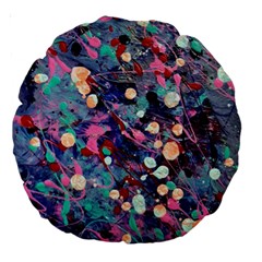 Splodge Large 18  Premium Round Cushions by Hayleyboop