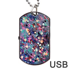 Splodge Dog Tag Usb Flash (one Side) by Hayleyboop