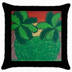 Palmtrees At Sunset  Throw Pillow Case (black) by Hayleyboop