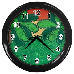 Palmtrees At Sunset  Wall Clock (black) by Hayleyboop