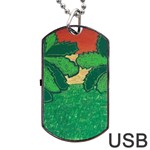 Palmtrees at sunset  Dog Tag USB Flash (One Side) Front