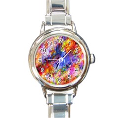 Abstract Colorful Artwork Art Round Italian Charm Watch by artworkshop