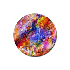 Abstract Colorful Artwork Art Rubber Round Coaster (4 Pack)