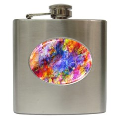 Abstract Colorful Artwork Art Hip Flask (6 Oz) by artworkshop