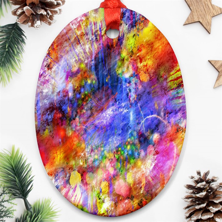 Abstract Colorful Artwork Art Oval Ornament (Two Sides)