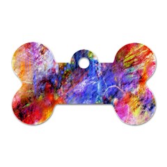 Abstract Colorful Artwork Art Dog Tag Bone (one Side) by artworkshop