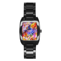 Abstract Colorful Artwork Art Stainless Steel Barrel Watch by artworkshop