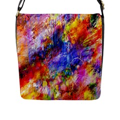 Abstract Colorful Artwork Art Flap Closure Messenger Bag (l) by artworkshop