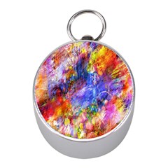 Abstract Colorful Artwork Art Mini Silver Compasses by artworkshop