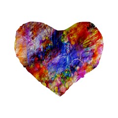 Abstract Colorful Artwork Art Standard 16  Premium Flano Heart Shape Cushions by artworkshop