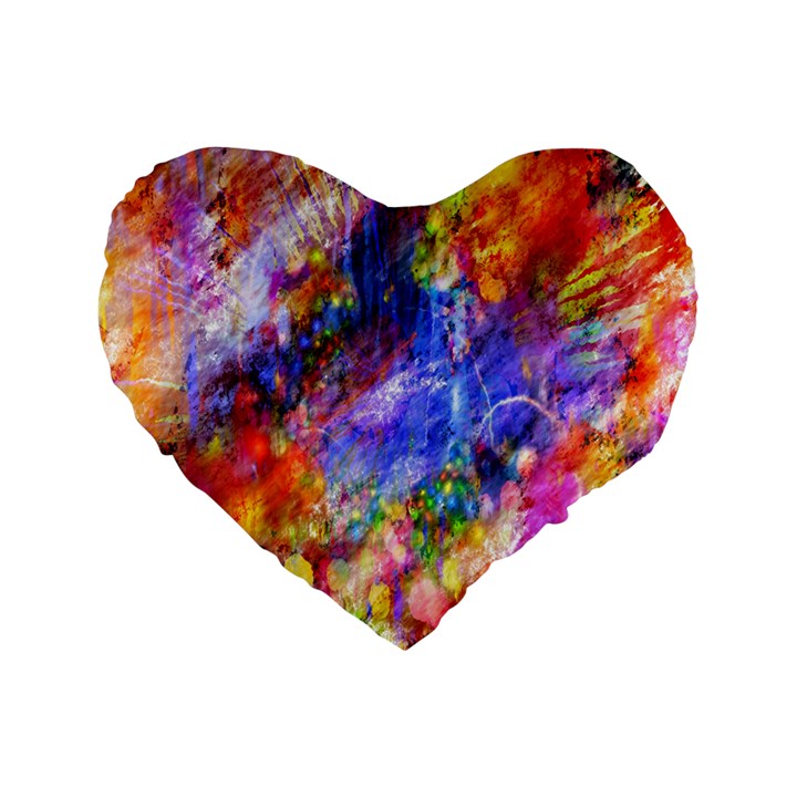 Abstract Colorful Artwork Art Standard 16  Premium Flano Heart Shape Cushions