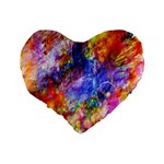 Abstract Colorful Artwork Art Standard 16  Premium Flano Heart Shape Cushions Back