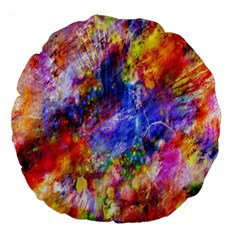 Abstract Colorful Artwork Art Large 18  Premium Flano Round Cushions by artworkshop