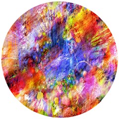 Abstract Colorful Artwork Art Wooden Puzzle Round by artworkshop