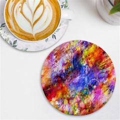 Abstract Colorful Artwork Art Uv Print Round Tile Coaster by artworkshop