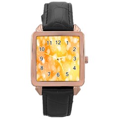 Abstract Sparkling Christmas Day Rose Gold Leather Watch 