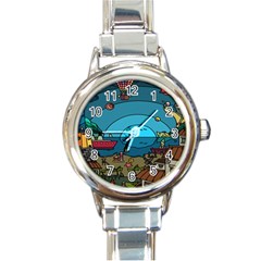 Artwork Art Kids Round Italian Charm Watch by artworkshop