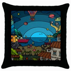 Artwork Art Kids Throw Pillow Case (black)