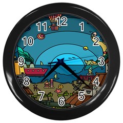 Artwork Art Kids Wall Clock (black) by artworkshop