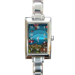 Artwork Art Kids Rectangle Italian Charm Watch by artworkshop